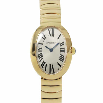 CARTIER Baignoire SM W8000008 Ladies' Watch Silver Dial K18YG Yellow Gold Quartz