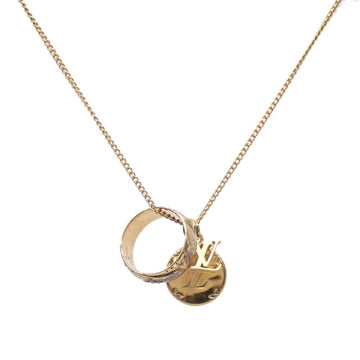 LOUIS VUITTON Ring Necklace Monogram Men's GP 16.8g Gold Color M80189 C4041238