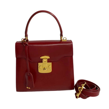 GUCCI Old  Lady Rock Calf Leather 2way Handbag Shoulder Bag Red 45883 473k241945883