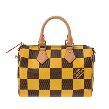 LOUIS VUITTON Damier Pop Speedy Bandouliere 25 Yellow N40584 Men's Canvas Shoulder Bag