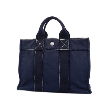 HERMES Tote Bag Deauville PM Canvas Navy Women's