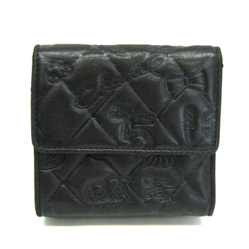 CHANEL Icon Women's Leather Wallet [tri-fold] Black
