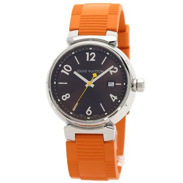 LOUIS VUITTON Q1111 Tambour GM Watch Stainless Steel Rubber Men's