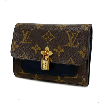 LOUIS VUITTON Tri-fold Wallet Monogram Portefeuille Flower Compact M62578 Brown Black Women's