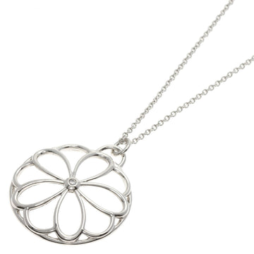 TIFFANY Flower Circle 1P Diamond Necklace Silver Women's &Co.