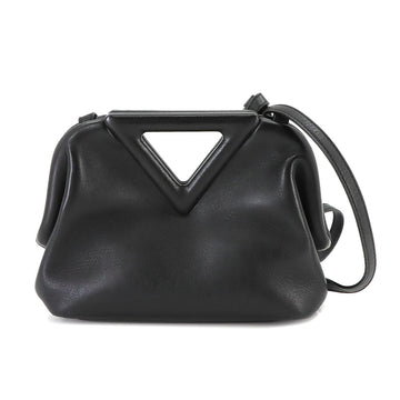BOTTEGA VENETA Triangle Point Small Shoulder Bag Leather Black 658476