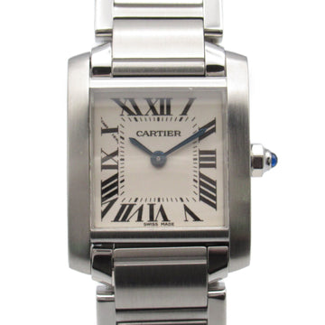 CARTIER Tank francaise SM Wrist Watch W51008Q3 Quartz Beige Stainless Steel W51008Q3