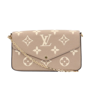 LOUIS VUITTON Pochette Felicie Monogram Empreinte Shoulder Bag M82610 Beige Women's