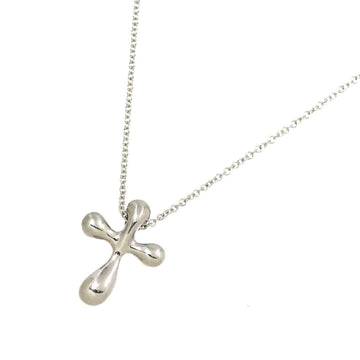 TIFFANY & Co. Cross Necklace 40cm Pt Platinum