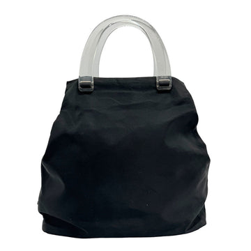 PRADA handbag nylon plastic black clear ladies z1200