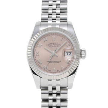 ROLEX Datejust 179174 Women's SS/WG Watch Automatic Winding Pink Dial