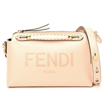 FENDI By the Way Medium Boston Bag 8BL146 Leather Pink Beige S-155368