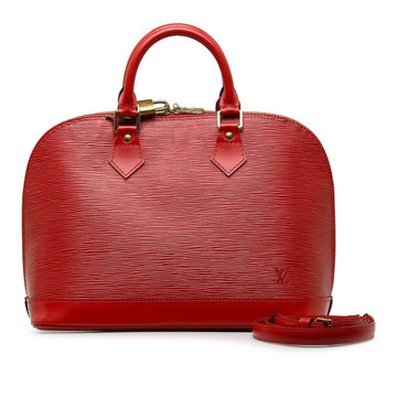 LOUIS VUITTON Epi Alma Handbag Shoulder Bag M52147 Castilian Red Leather Women's