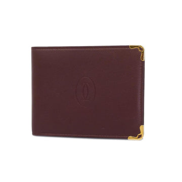 CARTIER Wallet Must Leather Bordeaux Ladies