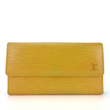 LOUIS VUITTON Long Wallet Porte Tresor International M63389 Epi Leather Tassili Yellow Tri-fold Accessory Women's Men's