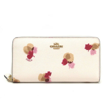 COACH floral print round wallet in white