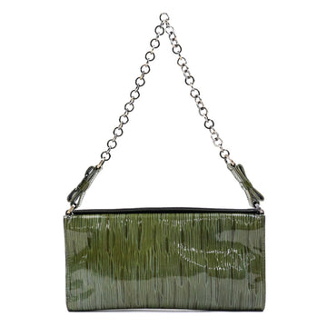 SALVATORE FERRAGAMO Shoulder Bag Vara Patent Leather Moss Green Bronze Women's e58642f