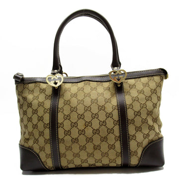 GUCCI handbag GG canvas leather beige brown gold ladies 257069 w0354g