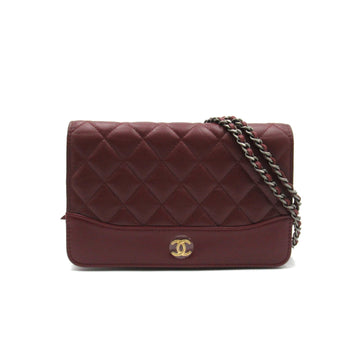 CHANEL Gabrielle de  Chain Wallet Bordeaux system aged calfskin leather A84839