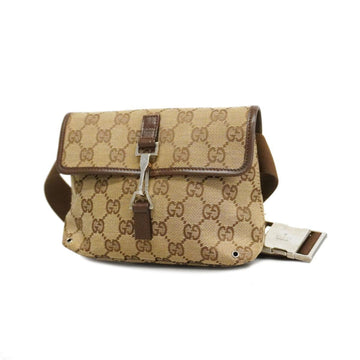 GUCCI Waist Bag GG Canvas 92543 Brown Beige Men Women