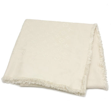 LOUIS VUITTON Shawl Monogram Women's Stole M71330 Silk White