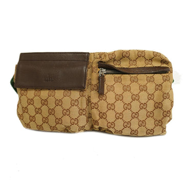 GUCCI Waist Bag GG Canvas Sherry Line 28566 Brown Men's Women's