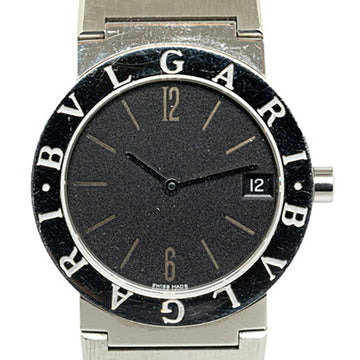 BVLGARI Watch BB30SSD Quartz Black Dial Stainless Steel Men's