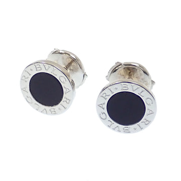 BVLGARI Earrings Small Stud for Women Onyx K18WG 3.1g 18K White Gold 750 319455