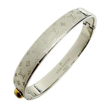 LOUIS VUITTON Cuff Nanogram Bangle M00250 LE1200 Size M Silver Men's Women's LV Bracelet Palladium