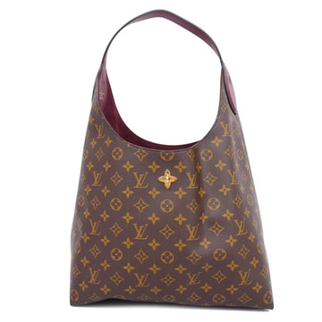 LOUIS VUITTON Shoulder Bag Monogram Flower Hobo M43547 Brown Bordeaux Ladies