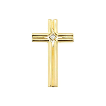 CARTIER Cross Pendant Top Diamond K18 YG Yellow Gold 750