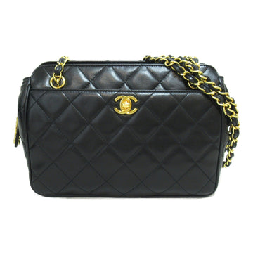 CHANEL Matelasse ChainShoulder bag Black Lambskin [sheep leather]