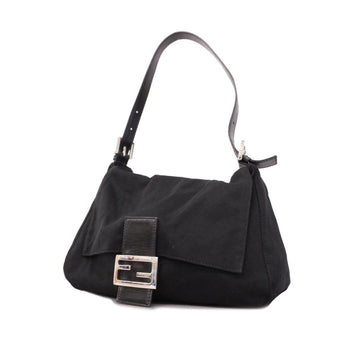 FENDI Mamma Bucket Nylon Handbag Black Women's