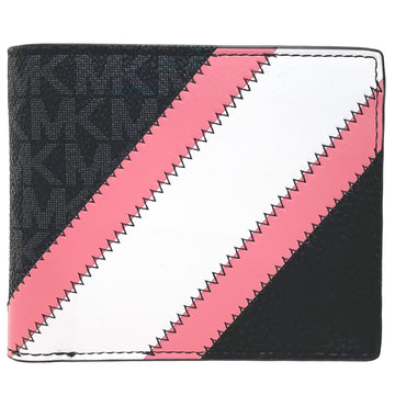 MICHAEL KORS Wallet Cooper Signature Billfold Double Coin Pocket PVC Leather Pink 36R3LCOF3U  MK Bi-fold Compact Outlet COOPER NT-12446