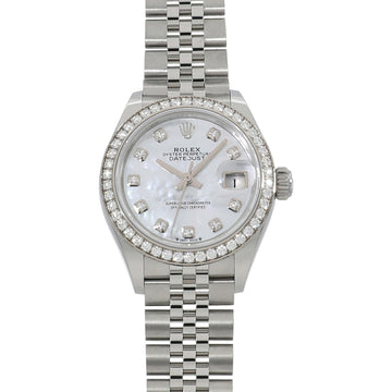ROLEX Lady Datejust 28 279384RBR White Shell x 10P Diamond Ladies Watch
