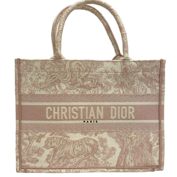 CHRISTIAN DIOR Toile de Jouy Embroidered Book Tote Medium Bag Pink Women's