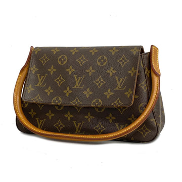 LOUIS VUITTON Shoulder Bag Monogram Looping M51147 Brown Ladies