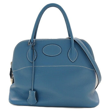 HERMES Bag Bolide 31 Women's Handbag Shoulder 2way Taurillon Clemence Blue Jean J