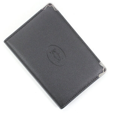 CARTIER Business Card Holder/Card Case Holder Bifold Must de Black Leather Men's L3001367 TK2212