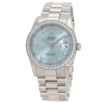 ROLEX 118346A Day Date Diamond Maker Complete Wristwatch Platinum PT950 Men's