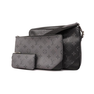 LOUIS VUITTON Shoulder Bag Monogram Eclipse Reverse Trio M69443 Black Grey Men's