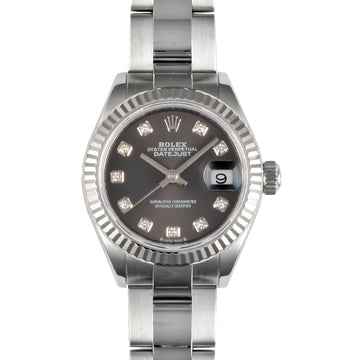 ROLEX 279174G Datejust 28 Random Wristwatch Automatic Dark Gray Dial SS x WG 10P Diamond Index Oyster Bracelet Ladies