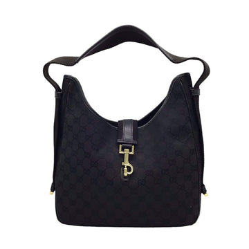 GUCCI GG Canvas Bag 92735 Shoulder Black Navy Grey Women's