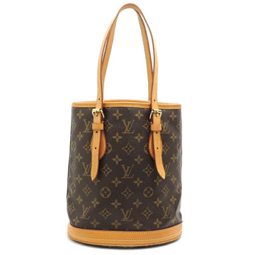 LOUIS VUITTON Petit Bucket Pouch Missing Women's Tote Bag M42238 Monogram Ebene [Brown]