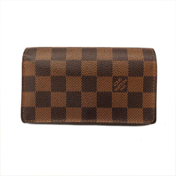 LOUIS VUITTON Wallet Damier Portefeuille Tresor M61736 Ebene Ladies