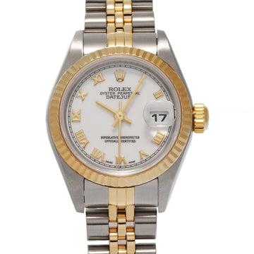 ROLEX Datejust 79173 Women's YG/SS Watch Automatic White Roman Dial