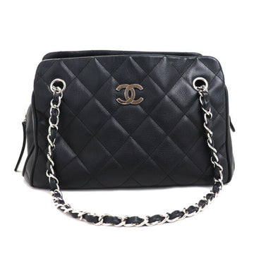 CHANEL Matelasse Chain Tote Bag Black Ladies