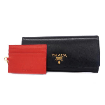 PRADA long wallet leather black ladies