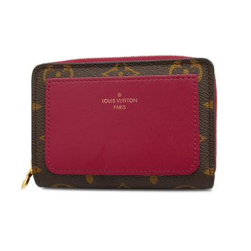 LOUIS VUITTON Wallet Monogram Portefeuille Lou M82377 Brown Fuchsia Ladies