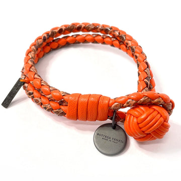 BOTTEGA VENETABOTTEGAVENETA  Intrecciato Bracelet Leather Orange Unisex